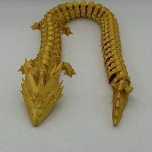 3D Printed Fully Articulated Dragon Gold Fidget Toys Home‎ Office Decor 24 Inch